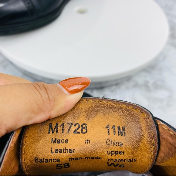 Rockport Leather Oxfords Mens 11 Black Moc Toe Lace Up Career Office Lace Up - Picture 6 of 8